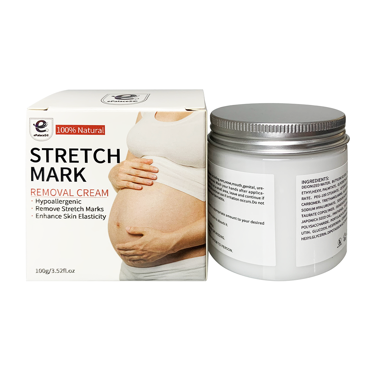 100% Natural Stretch Marks Removal Cream  Hypoallergenic Treatment  Marks Enhance Skin Elasticity - ePalaceS