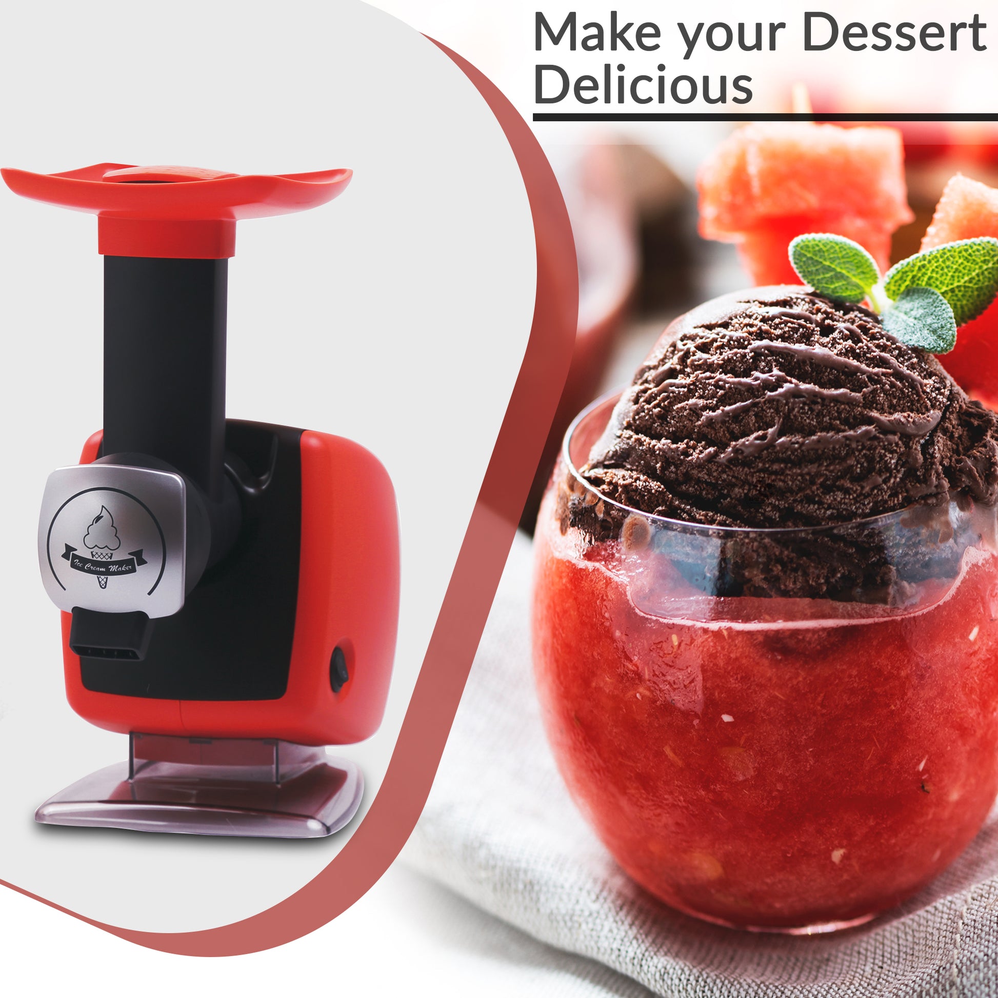 Homemade Ice Cream Maker - Mini Dash soft serve machine fruit nostalgia kids & Mochi yogurt Milkshake, Helado Creammaker electric kit - ePalaceS