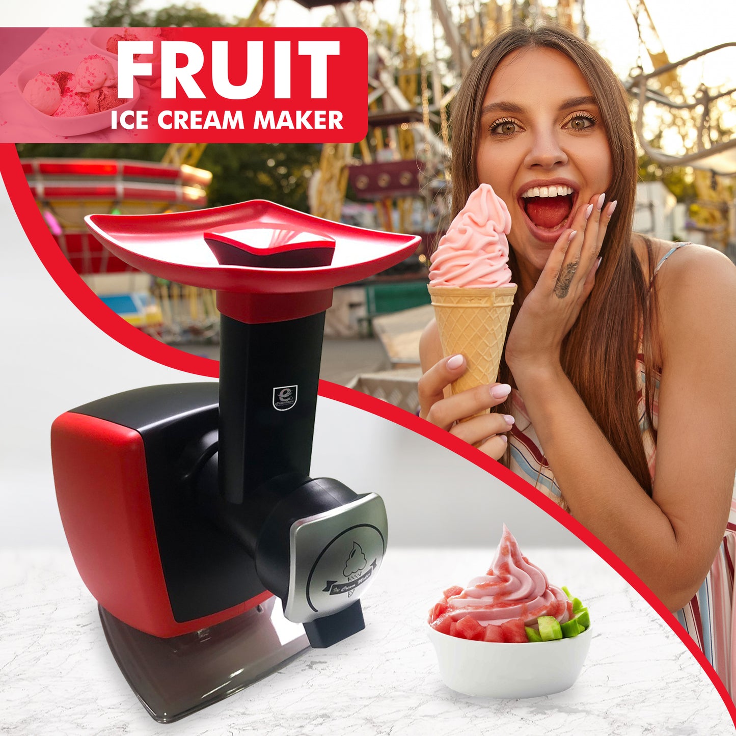 Homemade Ice Cream Maker - Mini Dash soft serve machine fruit nostalgia kids & Mochi yogurt Milkshake, Helado Creammaker electric kit - ePalaceS