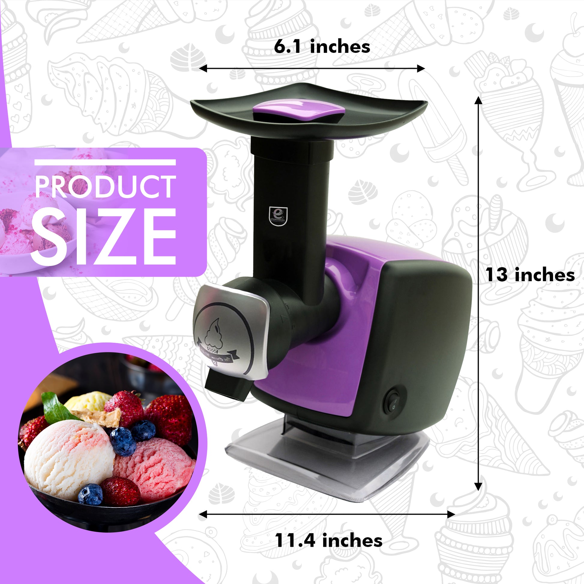 Homemade Ice Cream Maker - Mini Dash soft serve machine fruit nostalgia kids & Mochi yogurt Milkshake, Helado Creammaker electric kit - ePalaceS