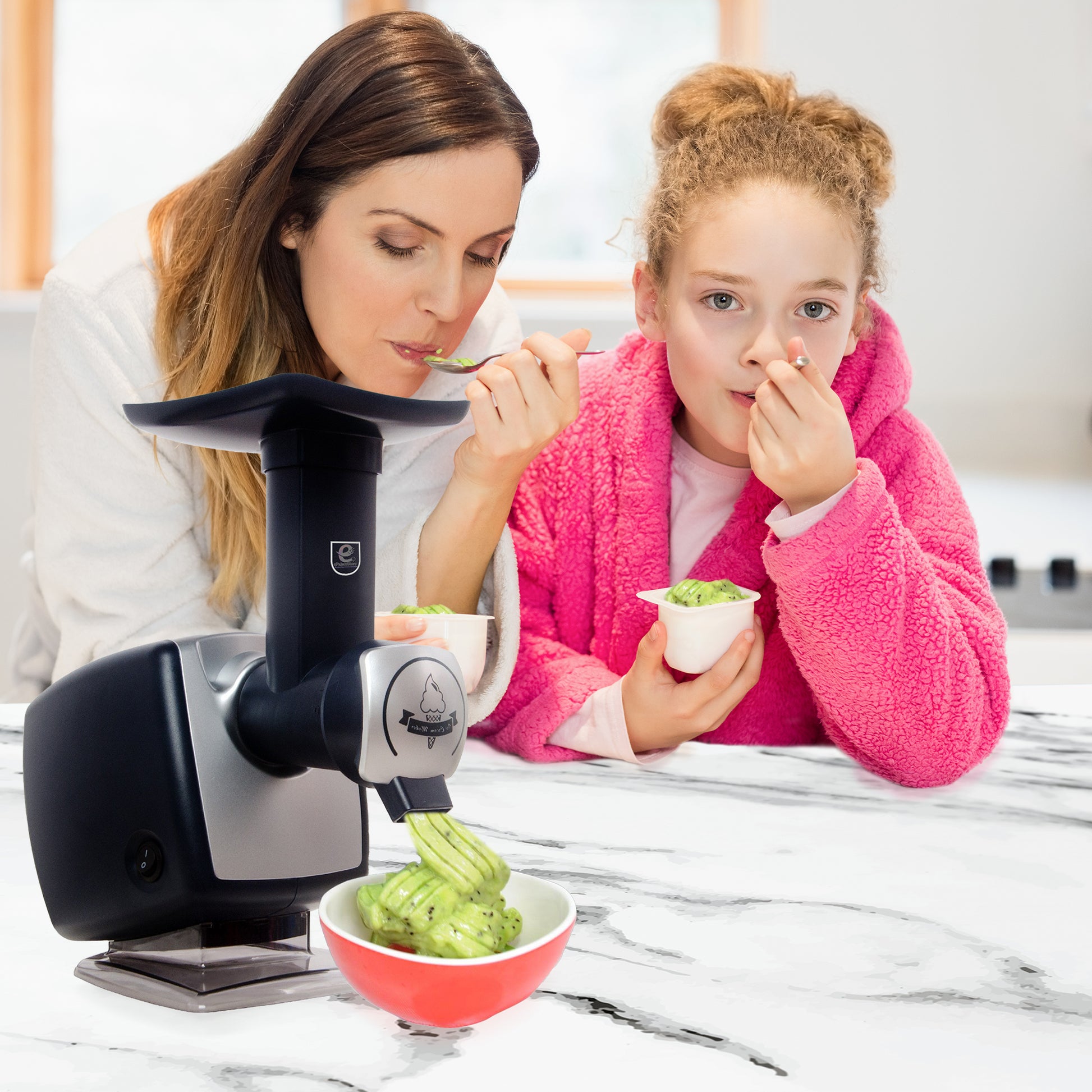 Homemade Ice Cream Maker - Mini Dash soft serve machine fruit nostalgia kids & Mochi yogurt Milkshake, Helado Creammaker electric kit - ePalaceS