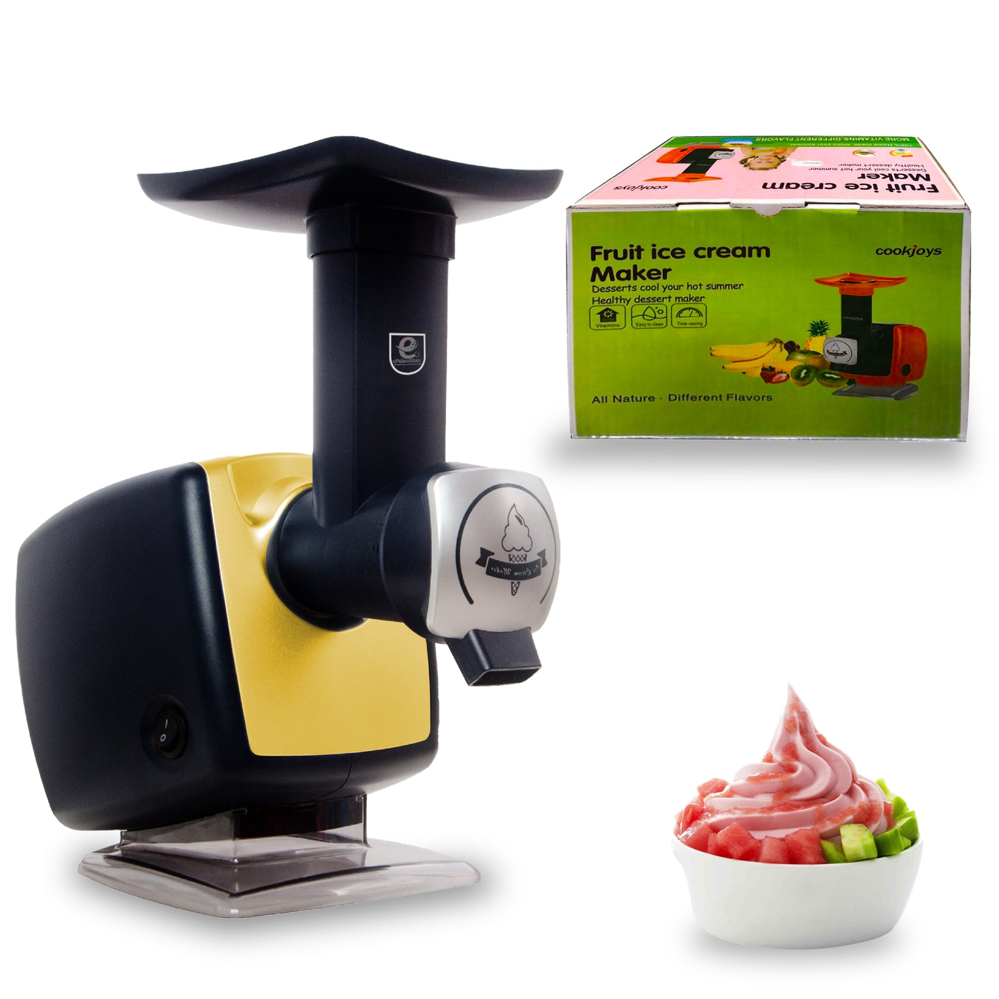 Homemade Ice Cream Maker - Mini Dash soft serve machine fruit nostalgia kids & Mochi yogurt Milkshake, Helado Creammaker electric kit - ePalaceS